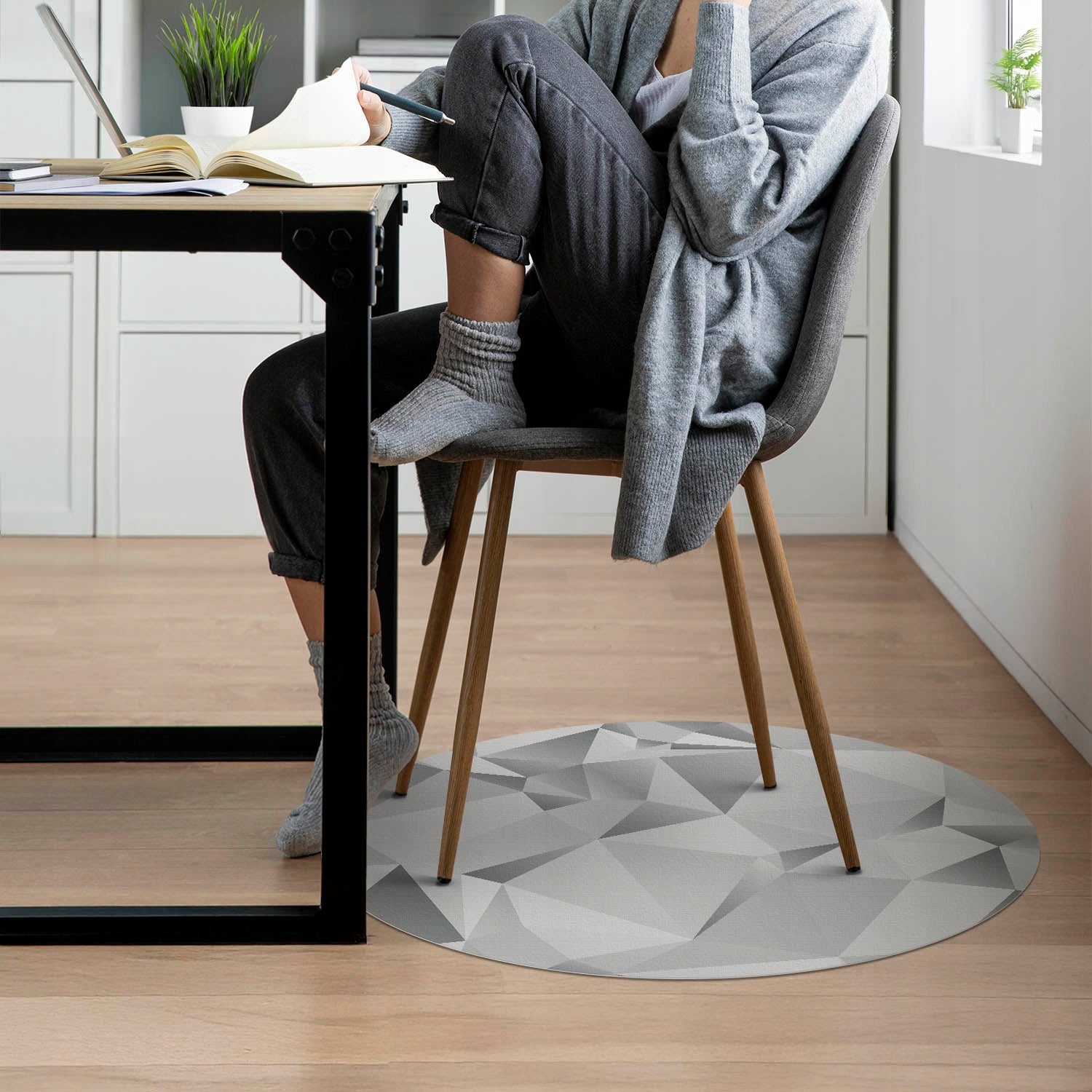 PVC Decorative Protective Mat for Parquet Panels Geometric Mosaic Color multicolor