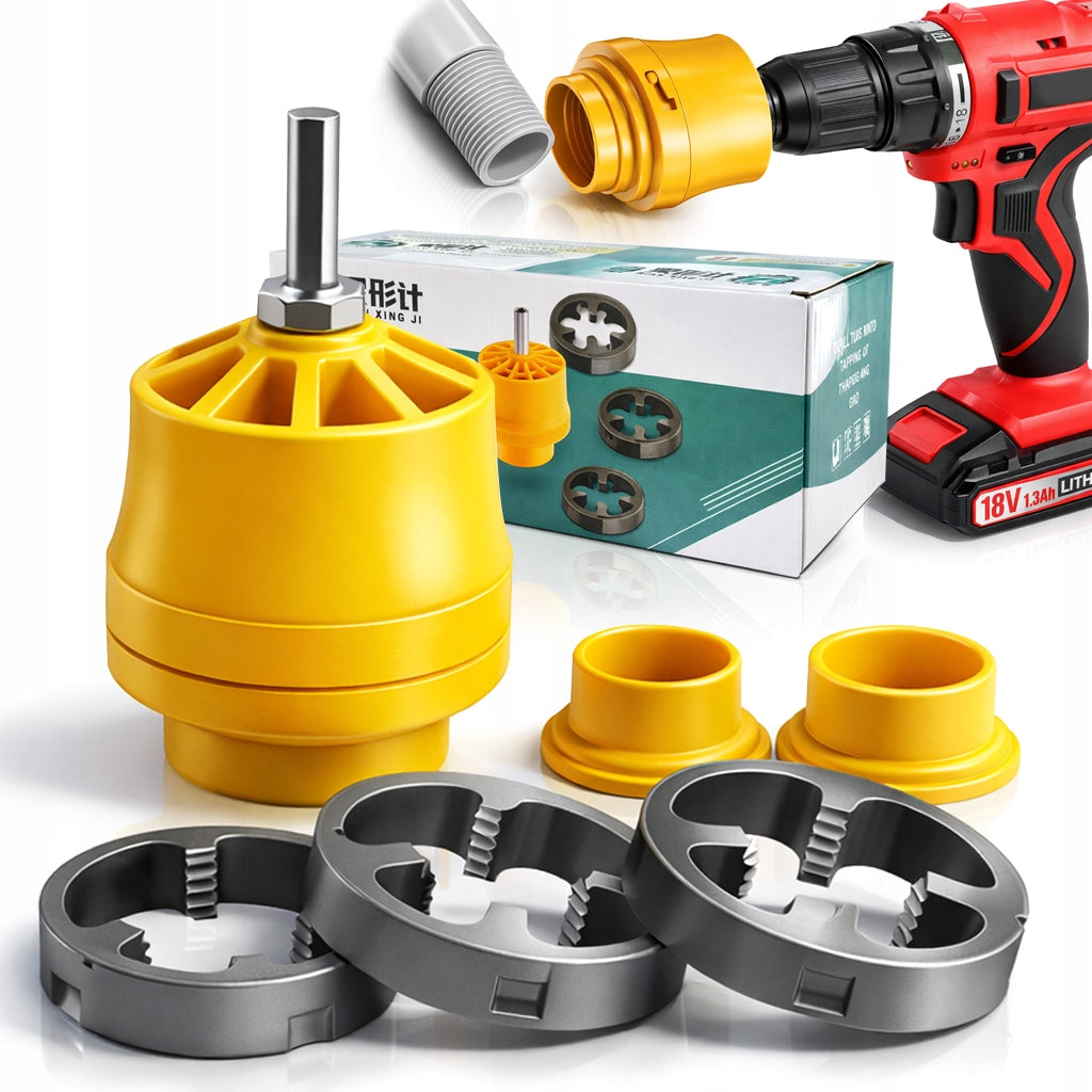 PVC Pipe Threading Kit 1/2 Inch 3/4 Inch 1in FOR SCREWDRIVER