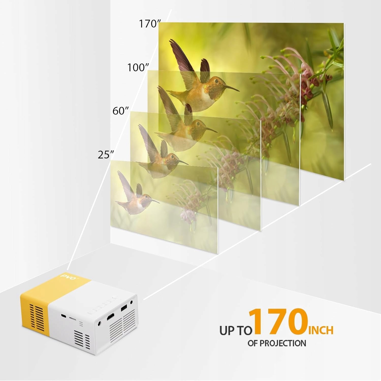 PVO Mini LED Projector For Kids Gift Cinema Home Outdoor Projector Manufacturer code Beamer YG300Pro