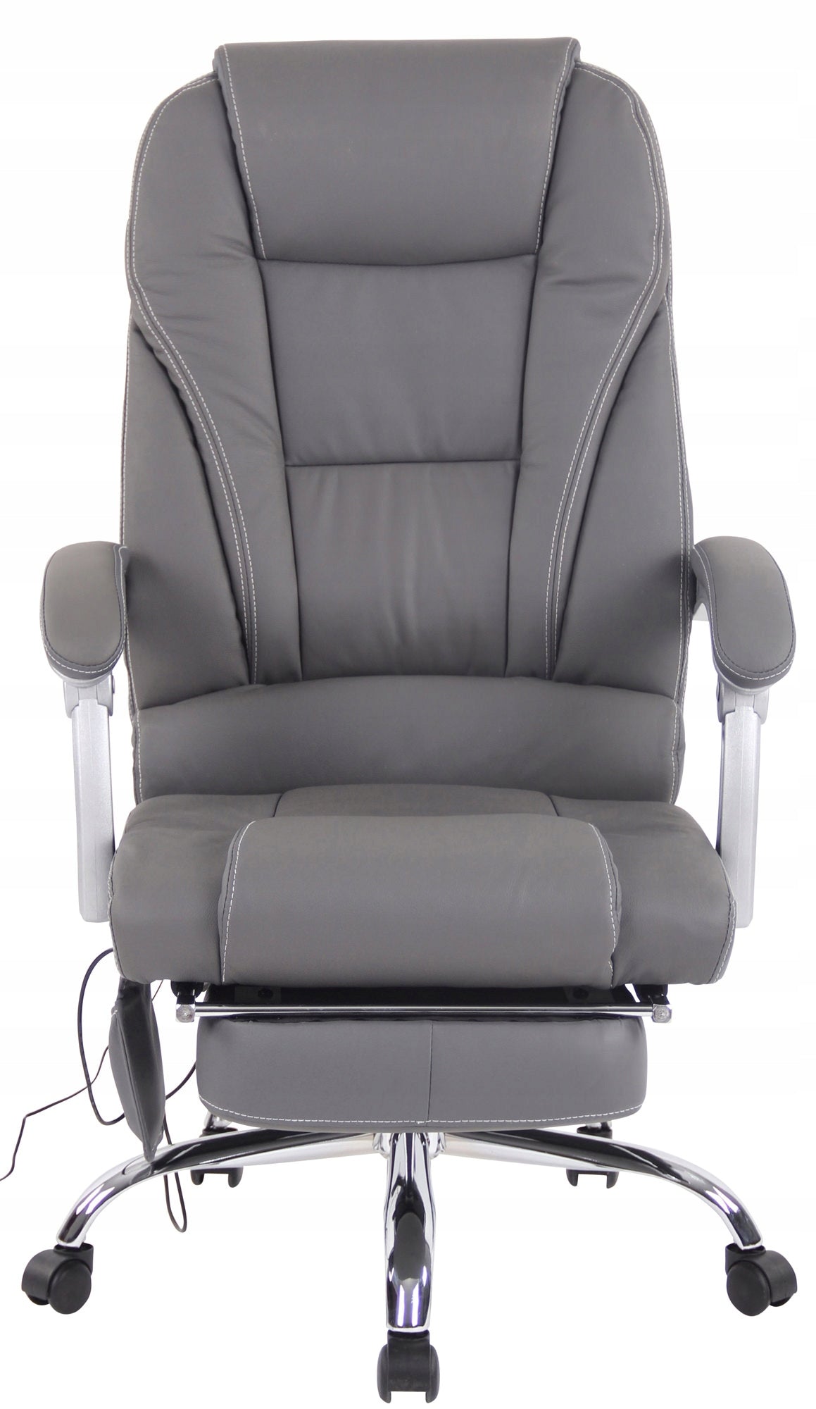 Pacific Genuine Leather Office Chair with Massage Function, Grey Brand Dekkor