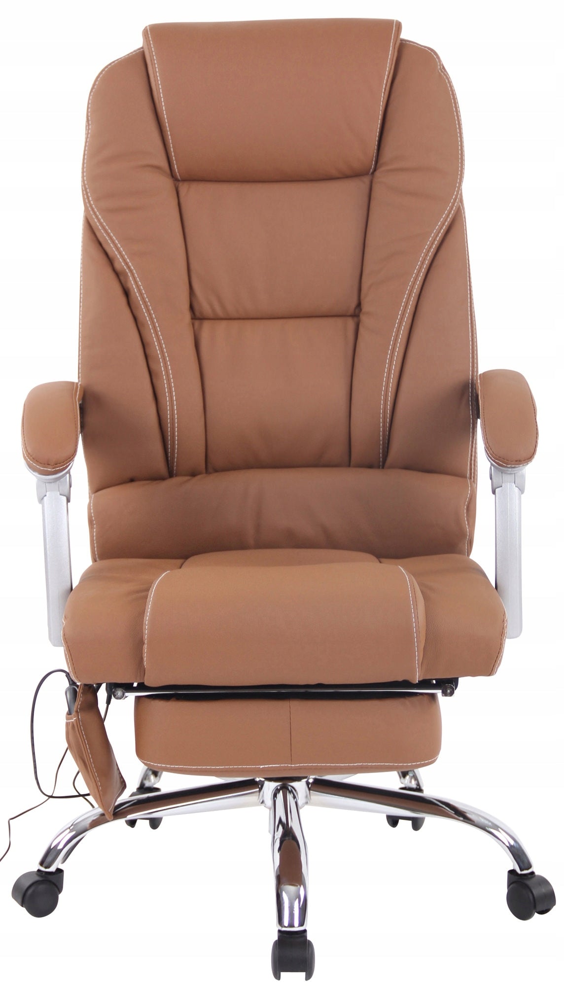 Pacific Genuine Leather Office Chair with Massage Function, Light Brown Manufacturer code 317770