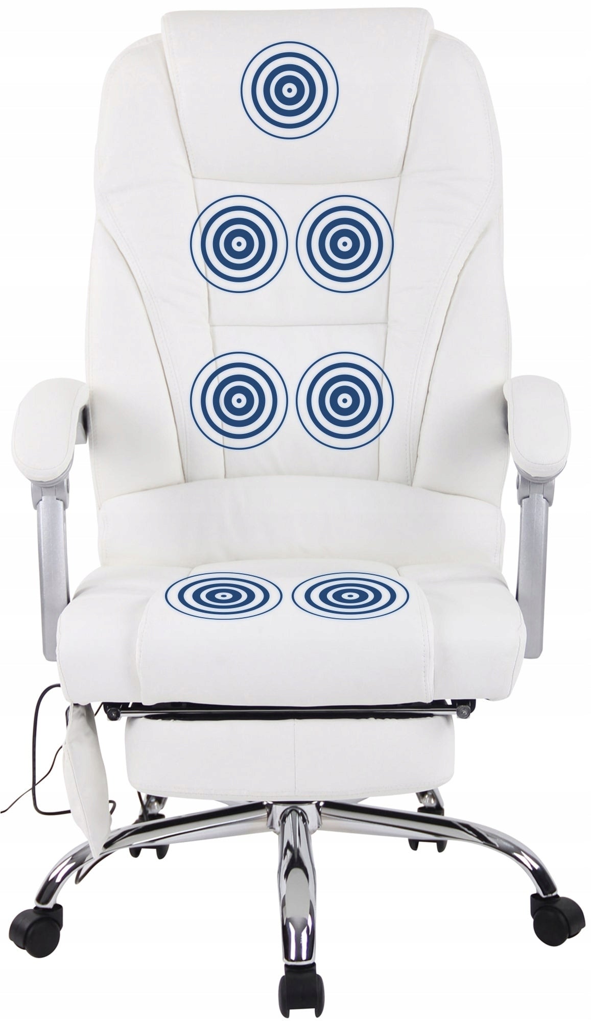 Pacific Genuine Leather Office Chair with Massage Function, White Packaging status original