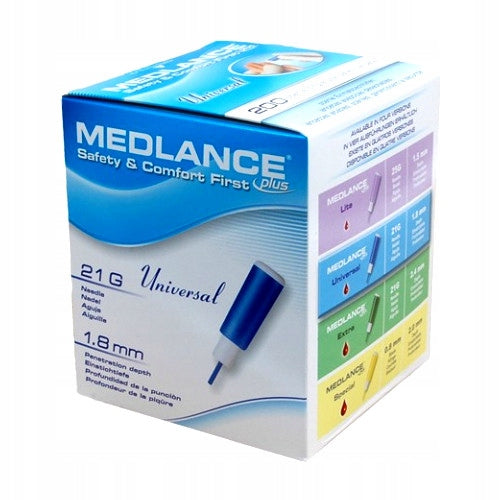 Package of 2 op. / 400 pcs. | Medlance Plus hematological lancing device 1,8 mm 21G