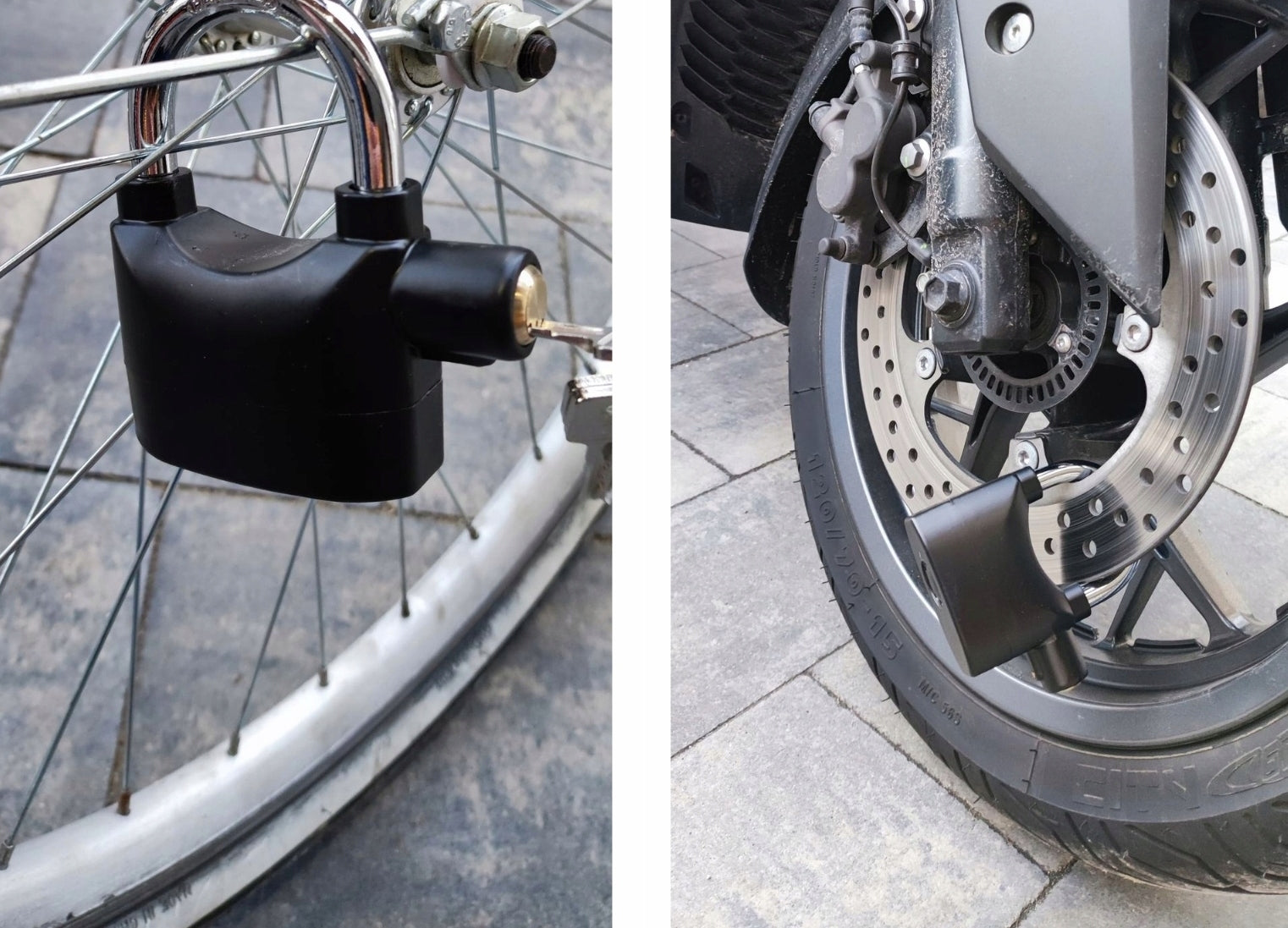 Padlock with alarm 110 dB loud alarm lock motor bike for garage gate Model AF03424