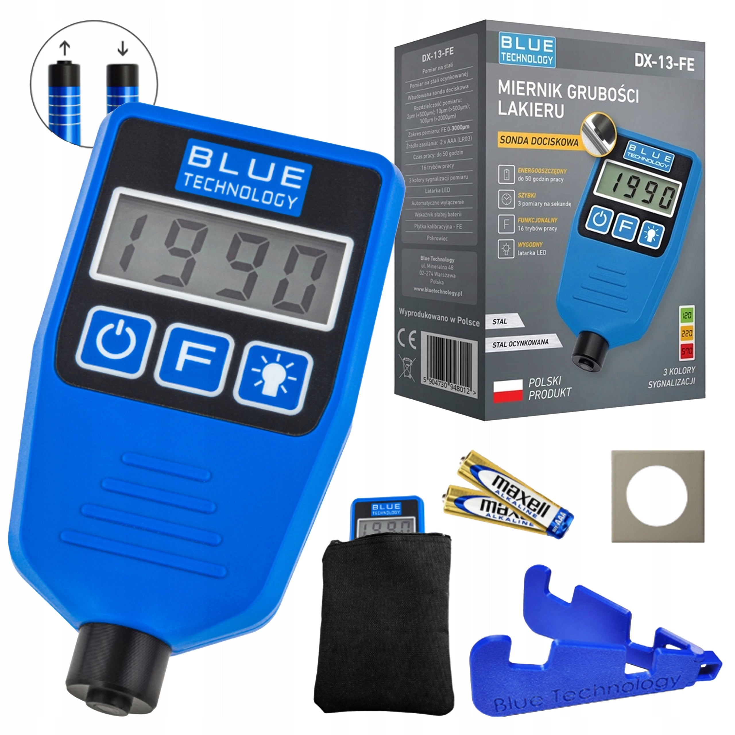Paint thickness gauge steel galvanized probe pressure Polish with battery auto
