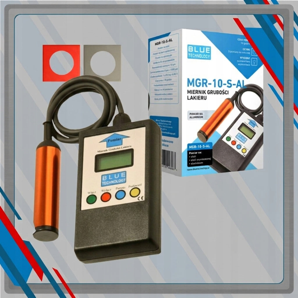 Paint thickness gauge with probe galvanized steel aluminum Polish for car Manufacturer code MGR-10-S-AL