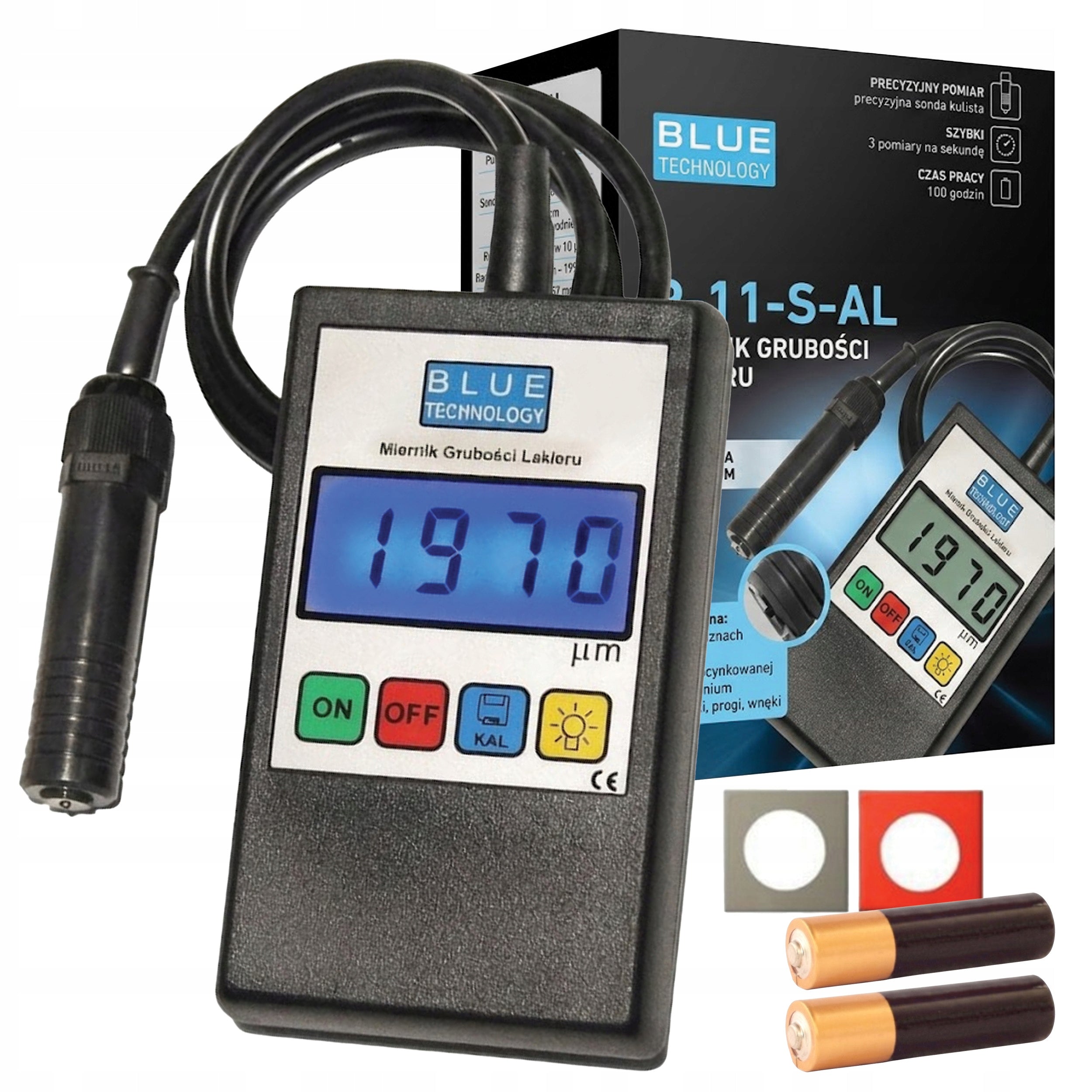Paint thickness gauge with probe galvanized steel aluminum Polish with battery