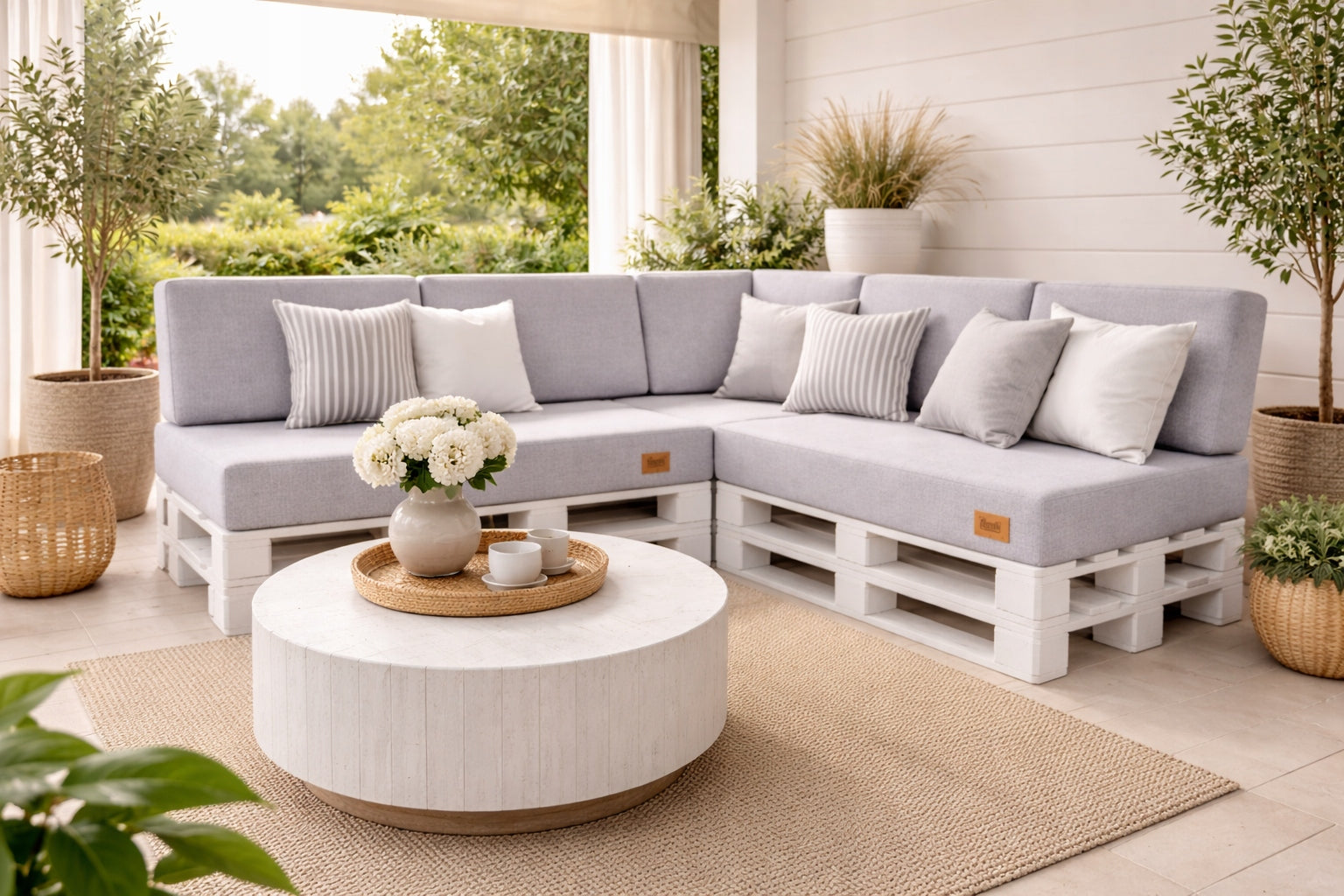 Palette cushion 120x80x15 cm – Premium Seat with Cover GREY Cushion thickness 15 cm