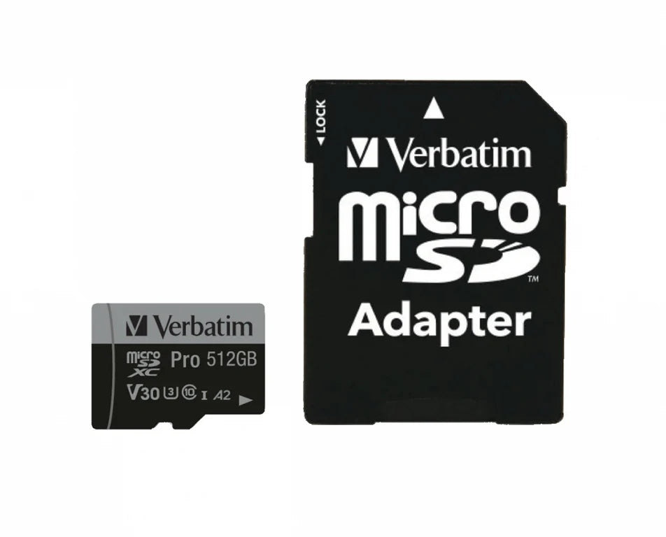 Paměťová karta Micro SDXC Verbatim Pro U3 512GB (100/90 MB/s) Class 10 U3 Manufacturer Verbatim