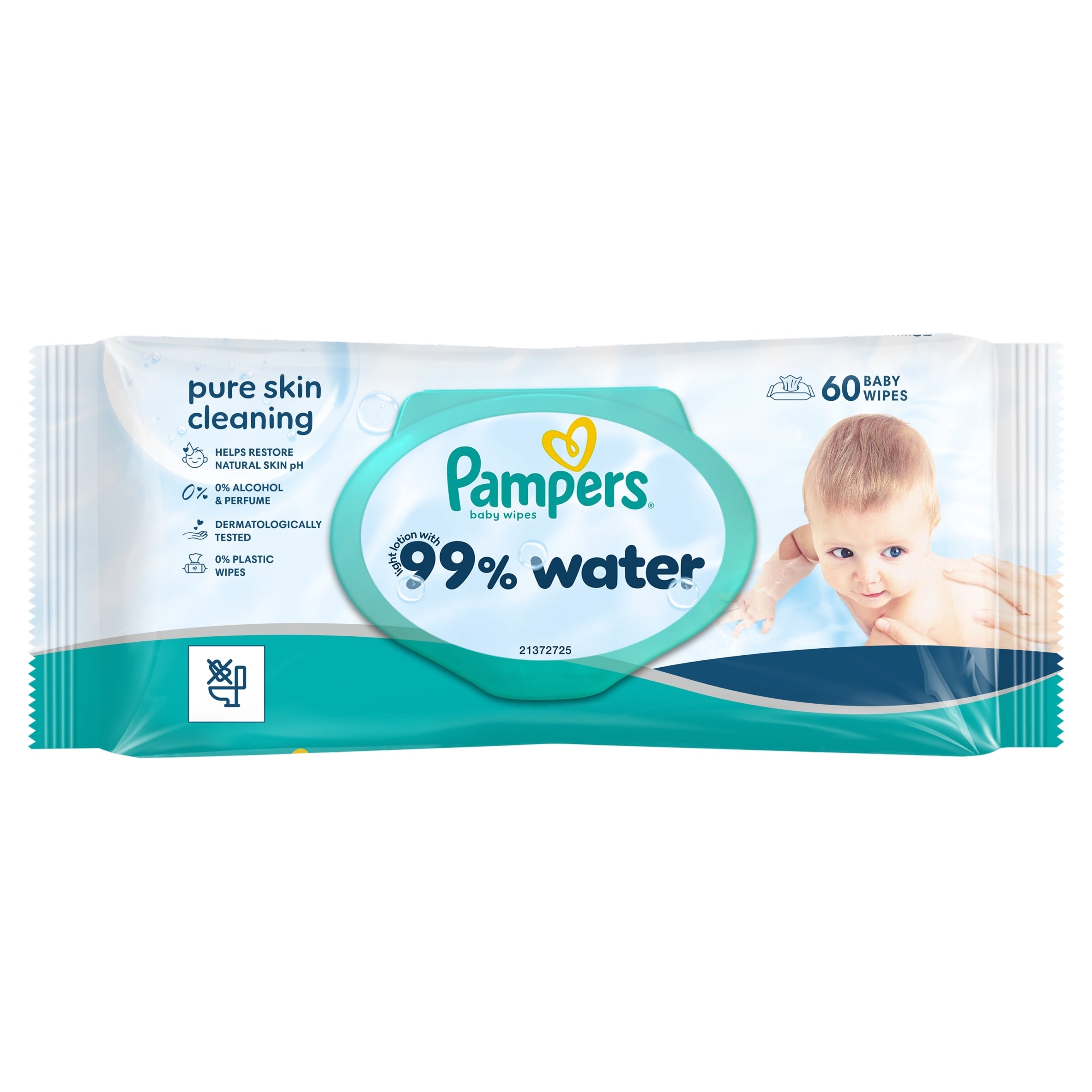 Pampers Aqua 99% Water Wet Wipes 1 x 60 Pack Manufacturer code 80871795