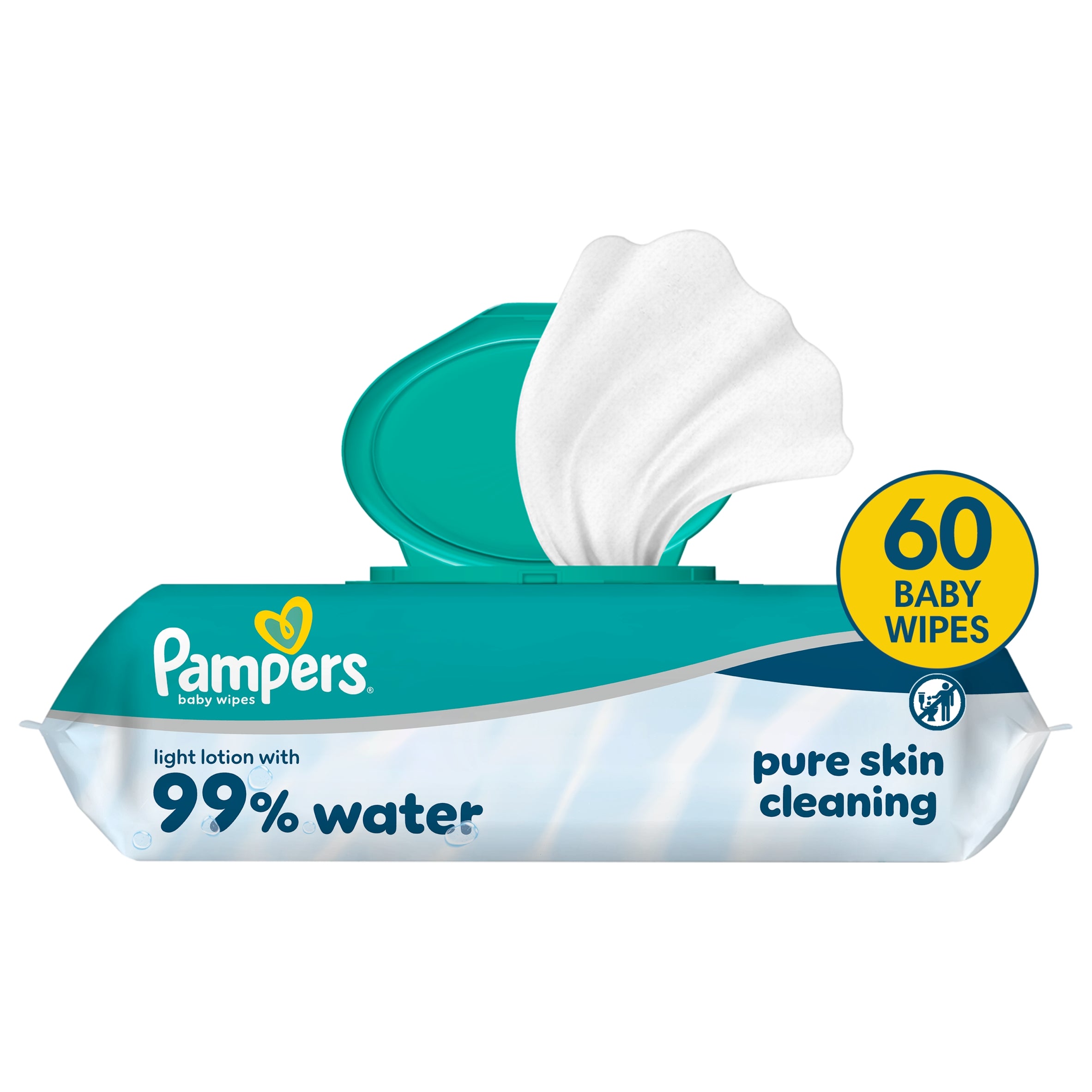 Pampers Aqua 99% Water Wet Wipes 1 x 60 Pack