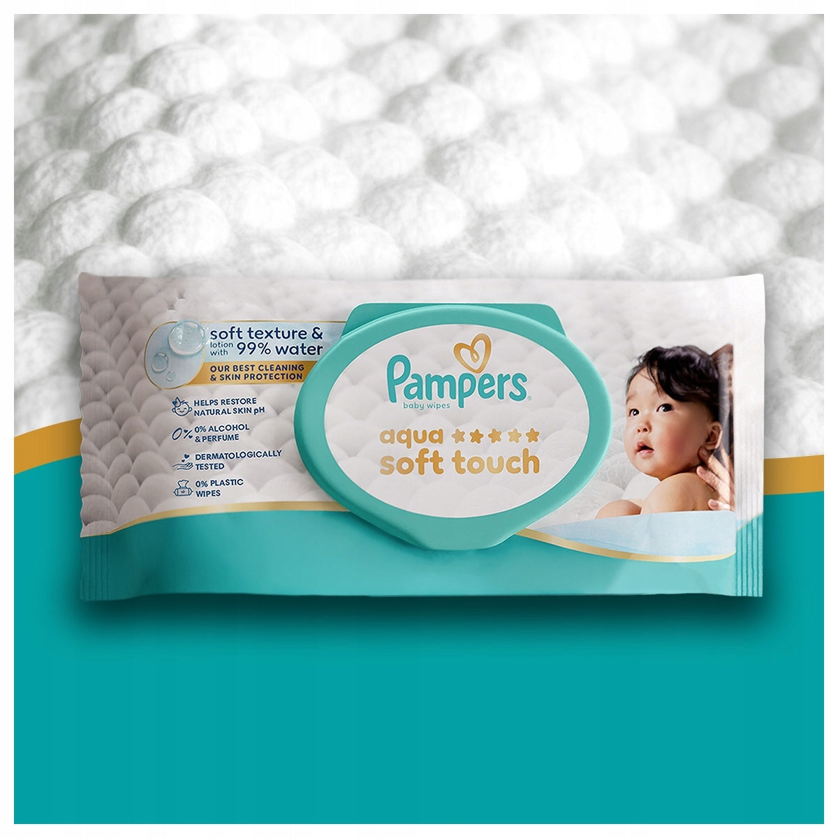 Pampers Aqua Soft Touch Wet Wipes 6x60pcs Brand Pampers