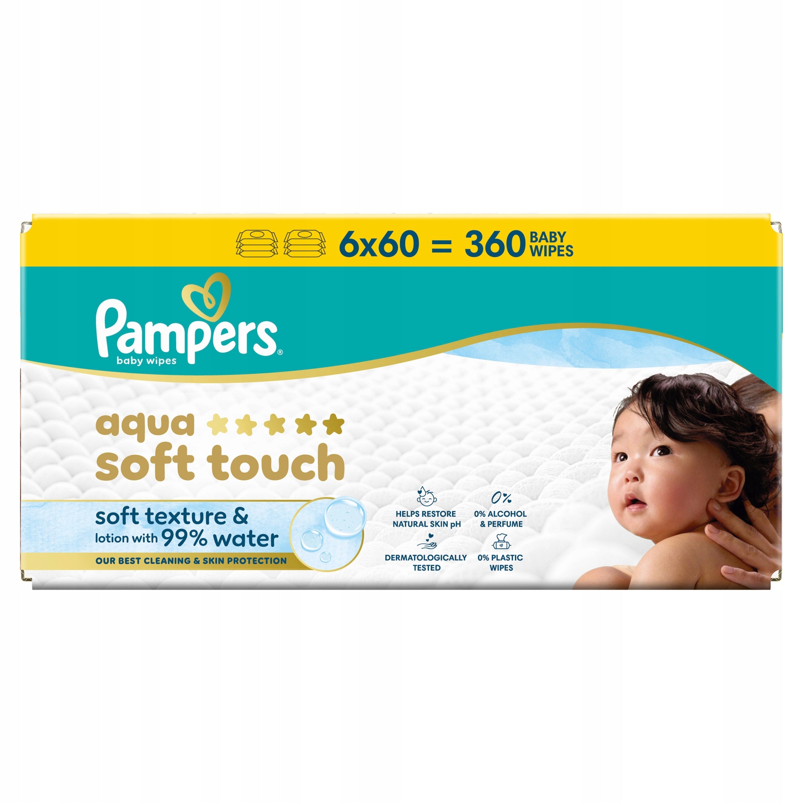Pampers Aqua Soft Touch Wet Wipes 6x60pcs Manufacturer code 80874251