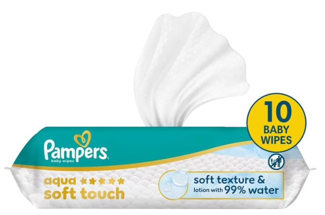 Pampers Aqua Soft Wipes 1 x 10pcs