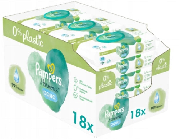 Pampers Harmonie Aqua Wet Wipes 18 x 48 Pack Paw Patrol