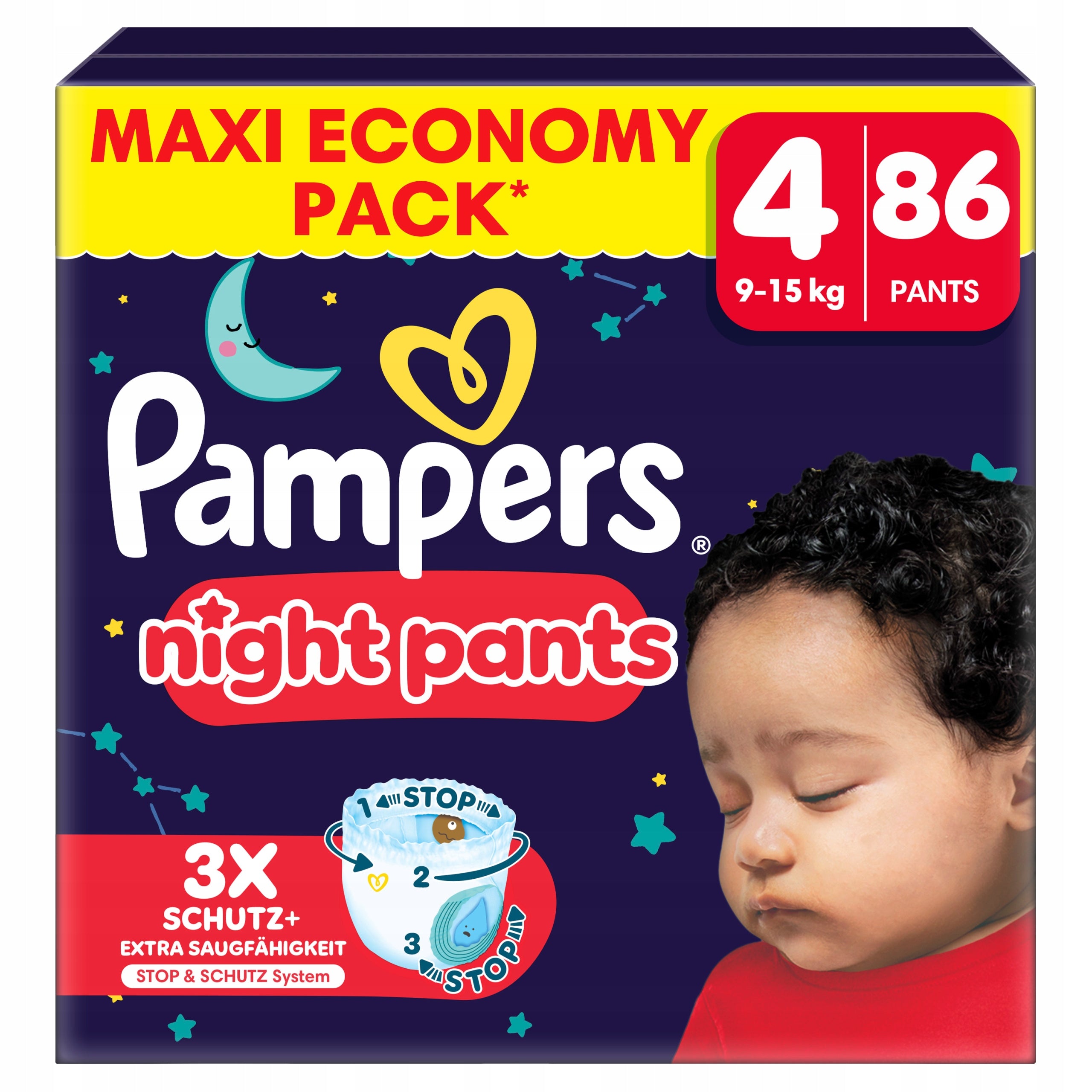 Pampers Night Pants size. 4 diapers for the night 86 pcs Import Germany