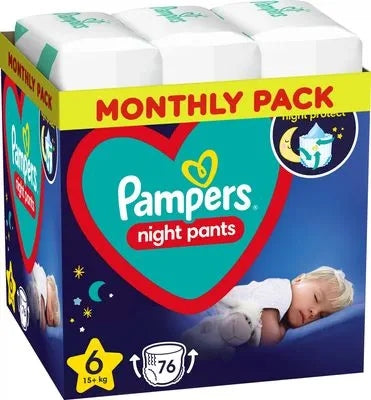 Pampers Pants Night 6 76 pcs 15+kg Diapers extra protection at night