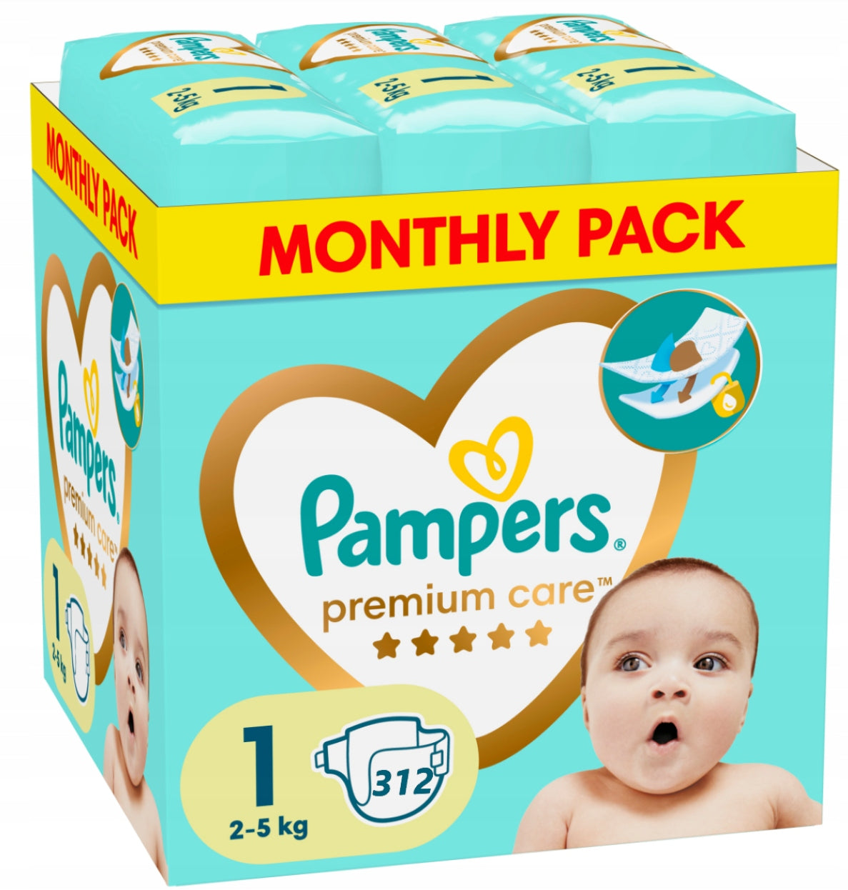 Pampers Premium Care 1 312 pcs 2-5 kg Diapers