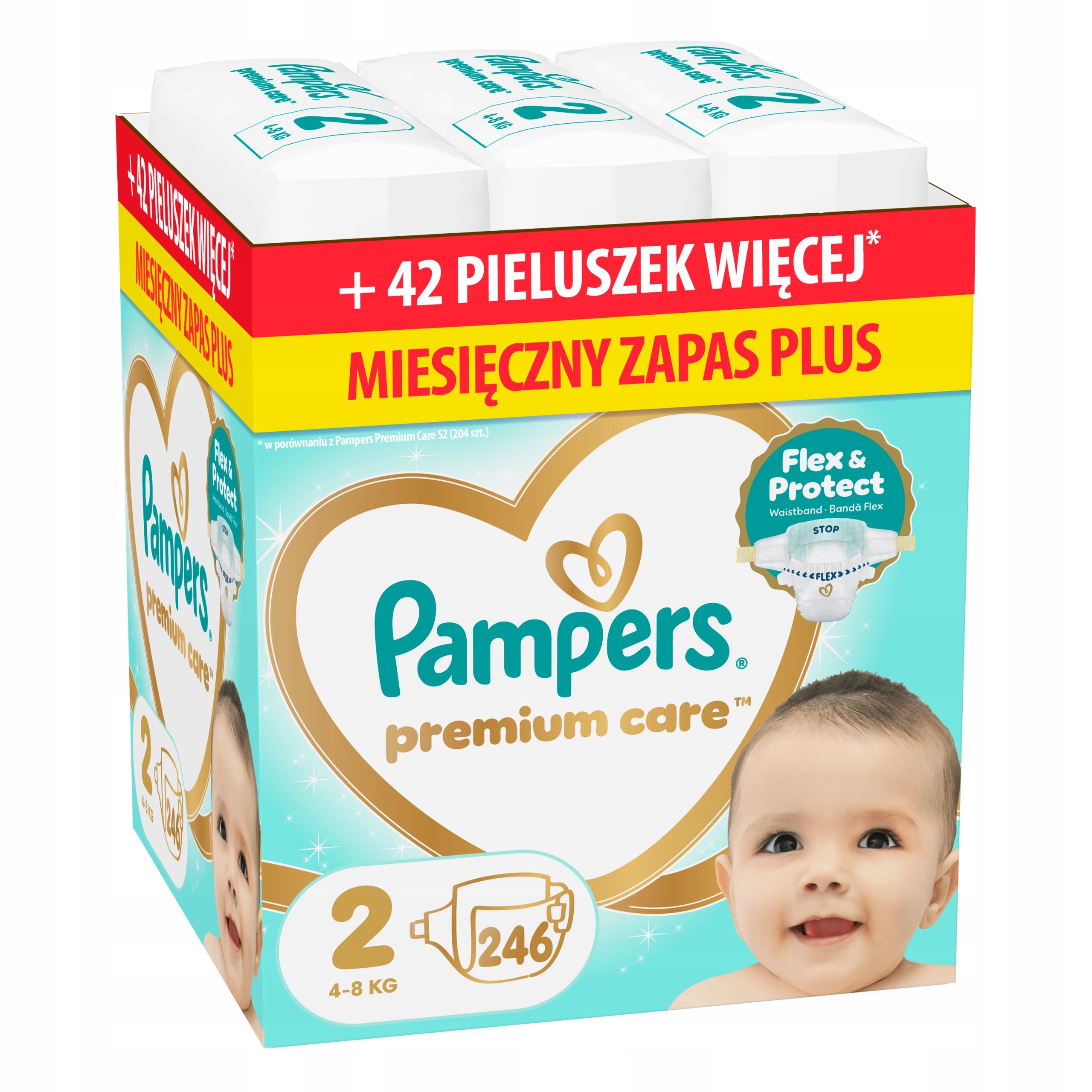 Pampers Premium Care 2, 246 pcs, 4-8 kg Diapers Monthly stock PLUS