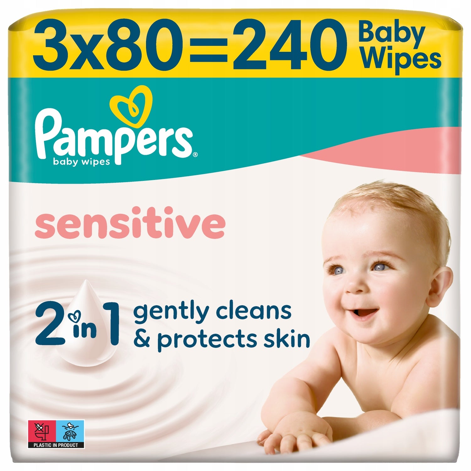 Pampers Sensitive Wet Wipes for Children, 3 x 80 = 240 pieces