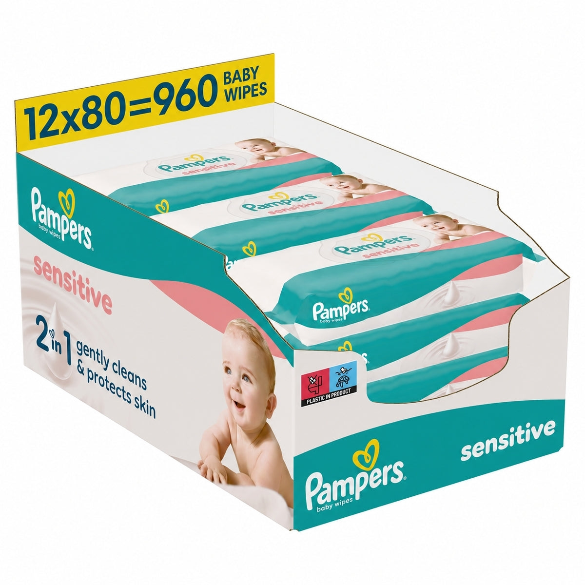 Pampers Sensitive wet wipes 2 x 12 x 80 = 1920 pcs Brand Pampers