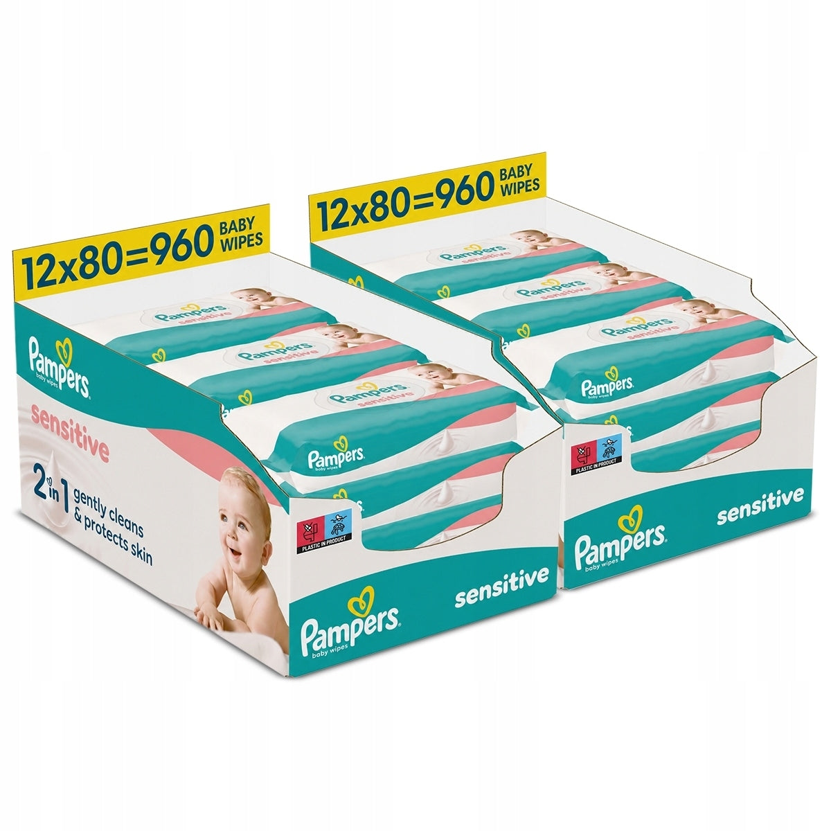 Pampers Sensitive wet wipes 2 x 12 x 80 = 1920 pcs