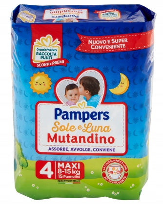 Pampers Sole E Luna diapers Size 4 x 15 pcs.