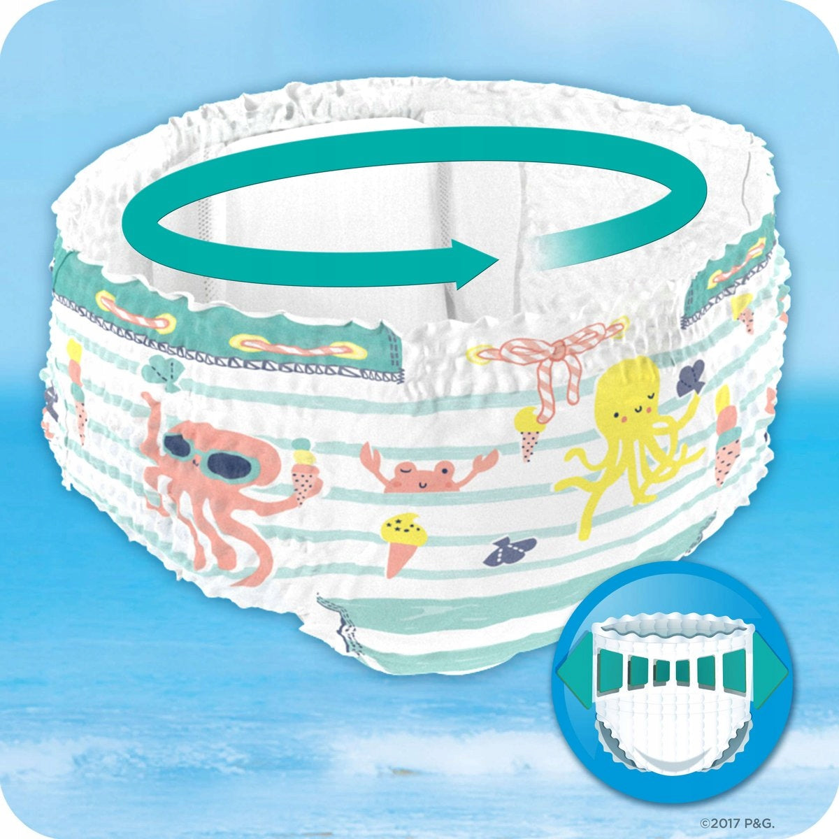 Pampers Splashers Swimming Diapers, Size 3-4, 6-11kg, 12 Pieces Packaging status original