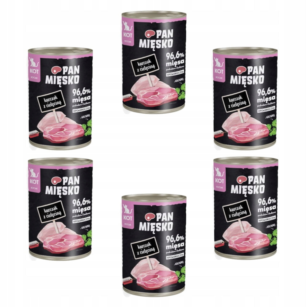 Pan Mięsko Cat Food Veal Chicken 6x400g