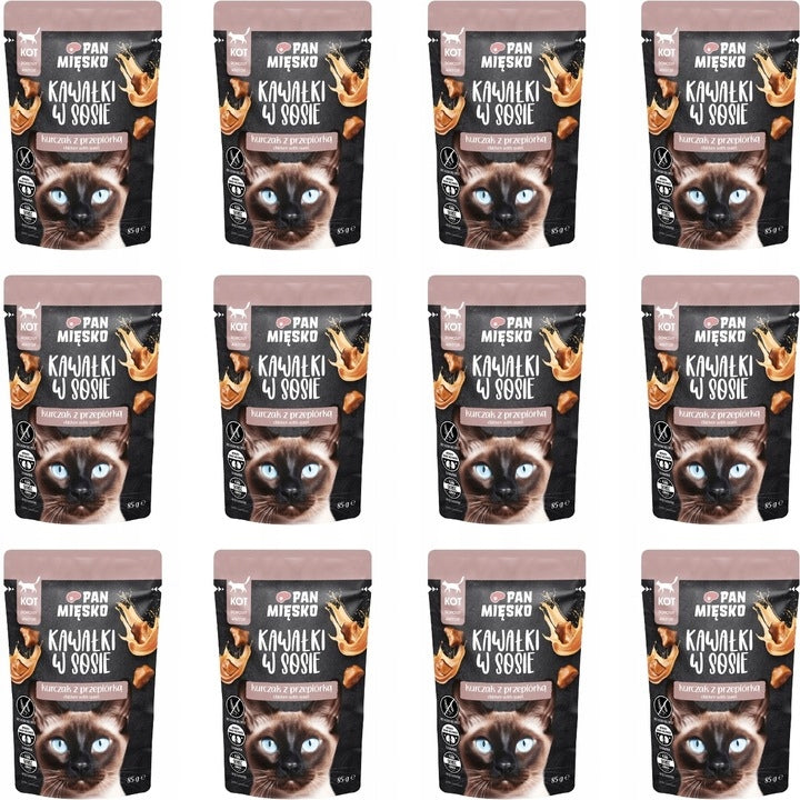 Pan Mięsko Sachets Chicken with Quail in Sauce 8+4 (12x85g) Product weight 1.02 kg