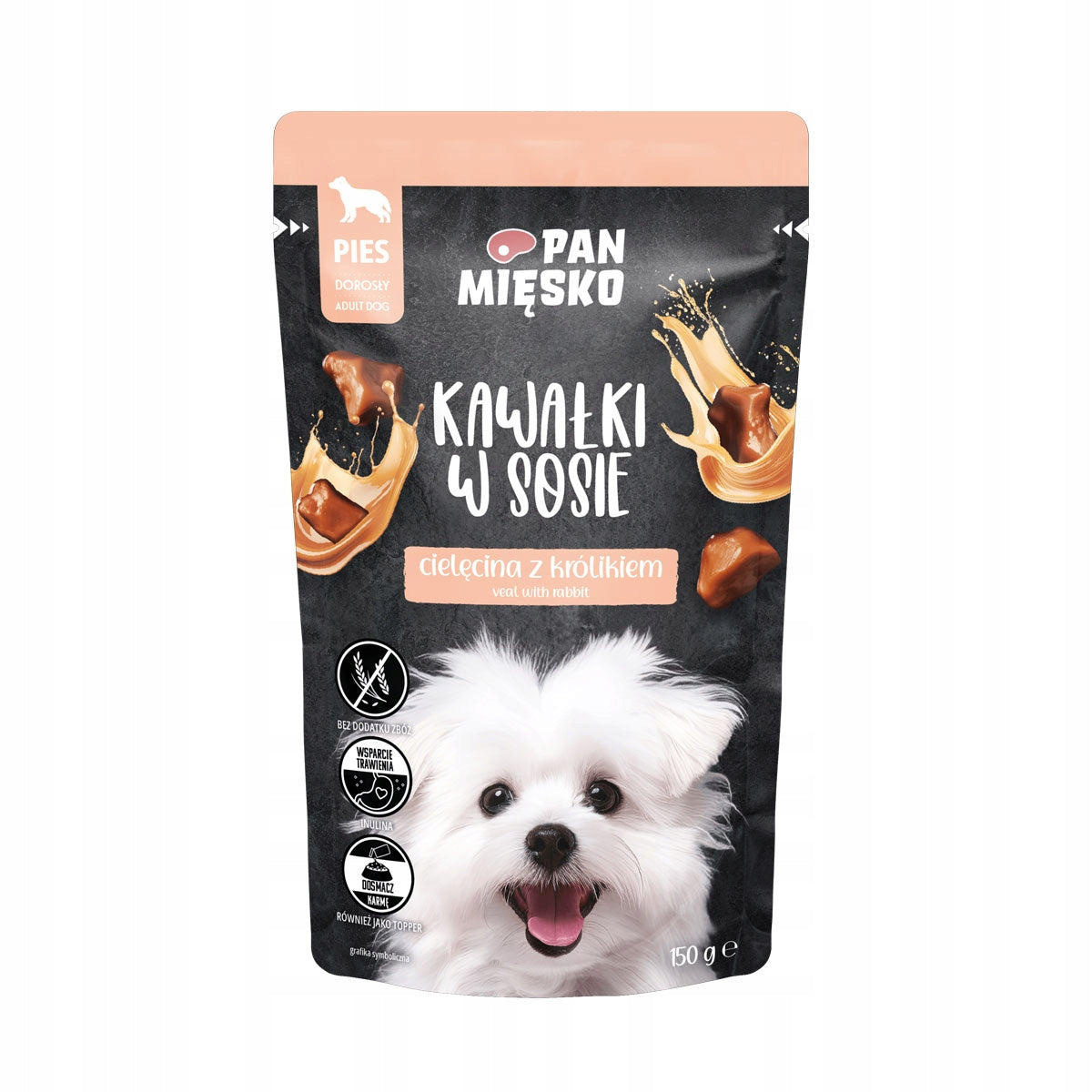 Pan Mięsko Wet Dog Food Pieces in Veal and Rabbit Sauce 10x150 g Product weight 1.5 kg