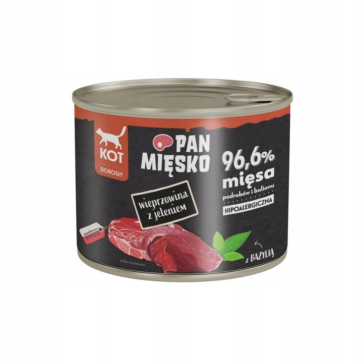 Pan Mięsko wet cat food Pork with deer 200g