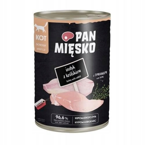Pan Mięsko wet cat food turkey with rabbit 400g