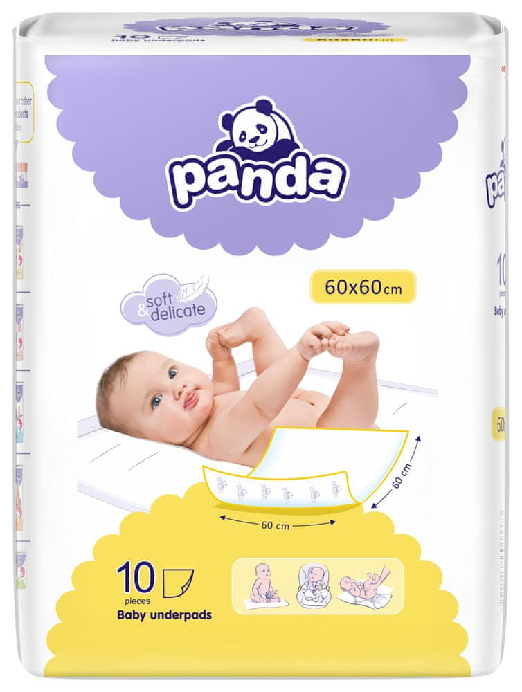 Panda disposable changing pads for children 60x60 10 pcs.