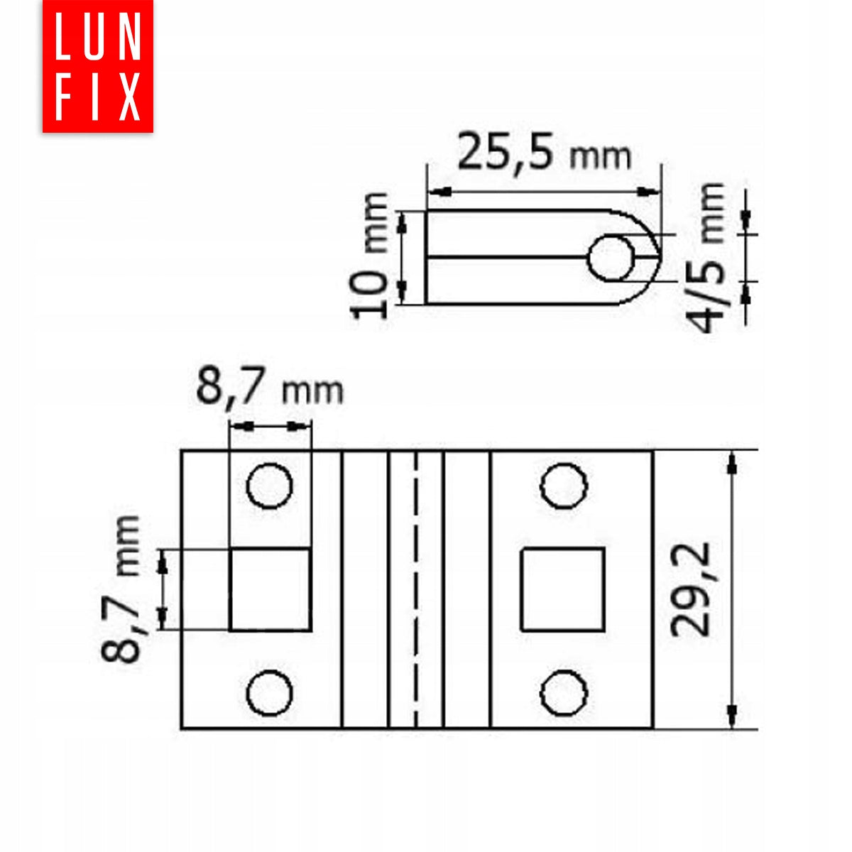 Panel clamp distance spacer booklet for panels fi 5 mm 100pcs. Brand Lun Fix