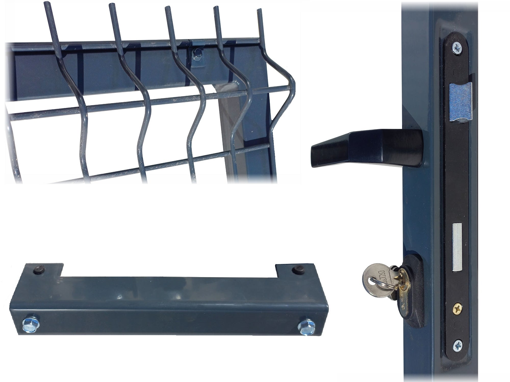 Panel gate 150cm | Fence | Anthracite graphite RAL7016 | 2 posts Color gray
