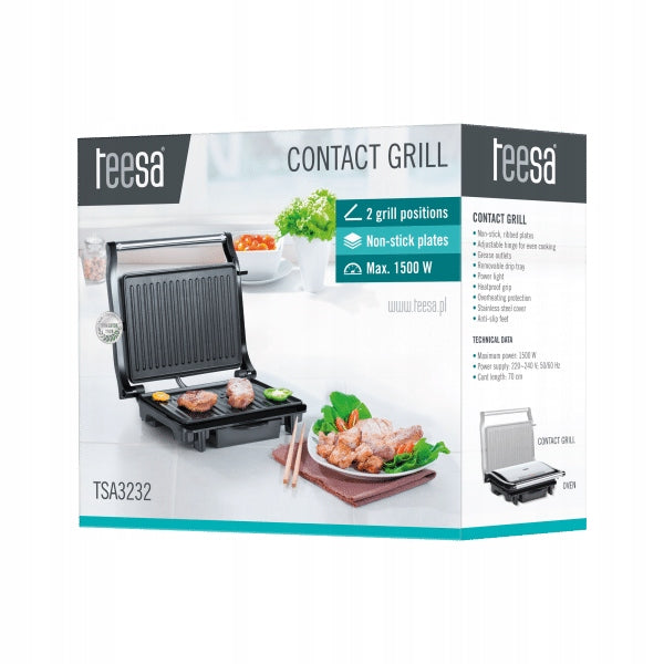 Panini electric grill Teesa TSA3232 silver/grey 1500 W Model TSA3232