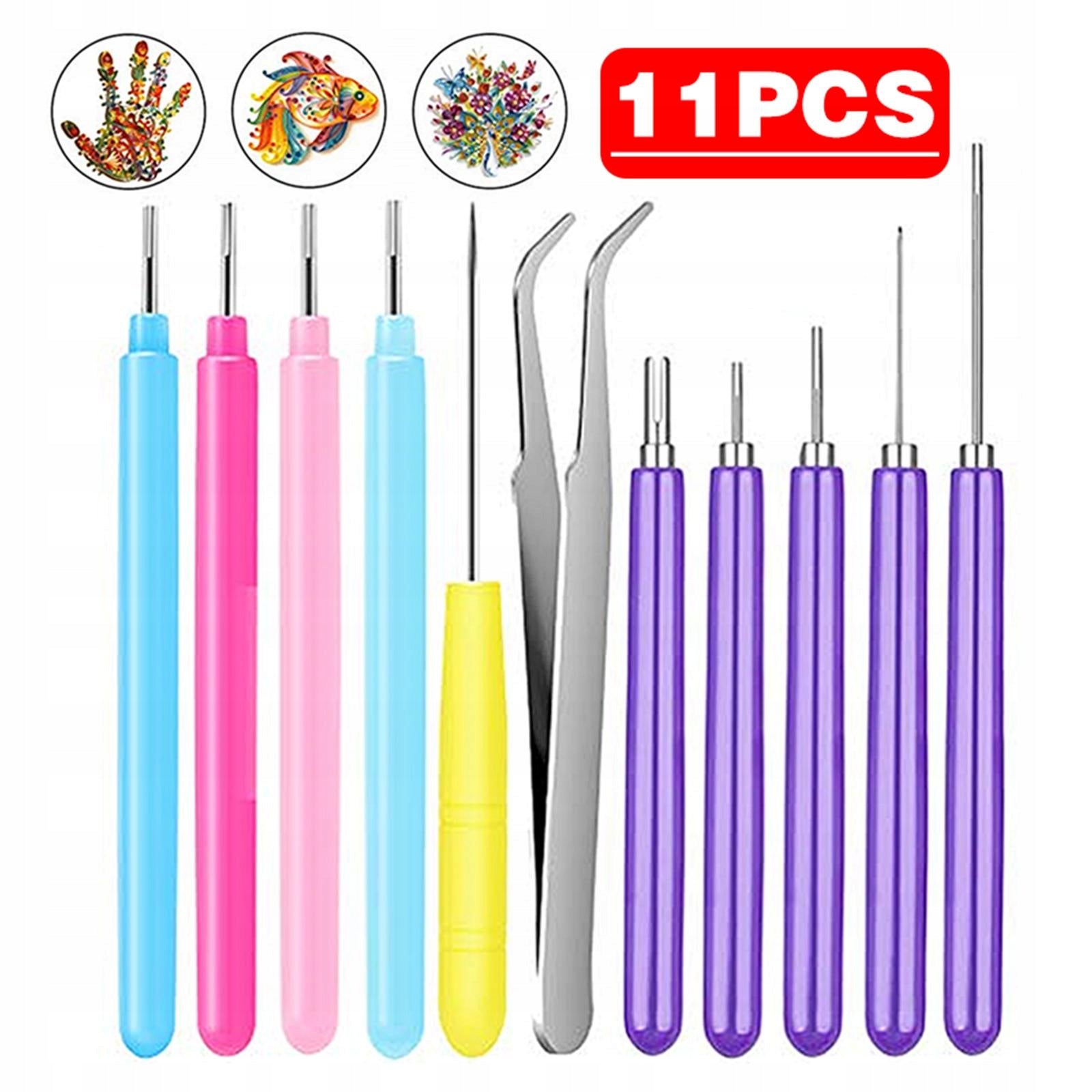 Paper Quilling Tools Slotted DIY Rolling Curling Needle 11Pieces Tweezer Brand no brand