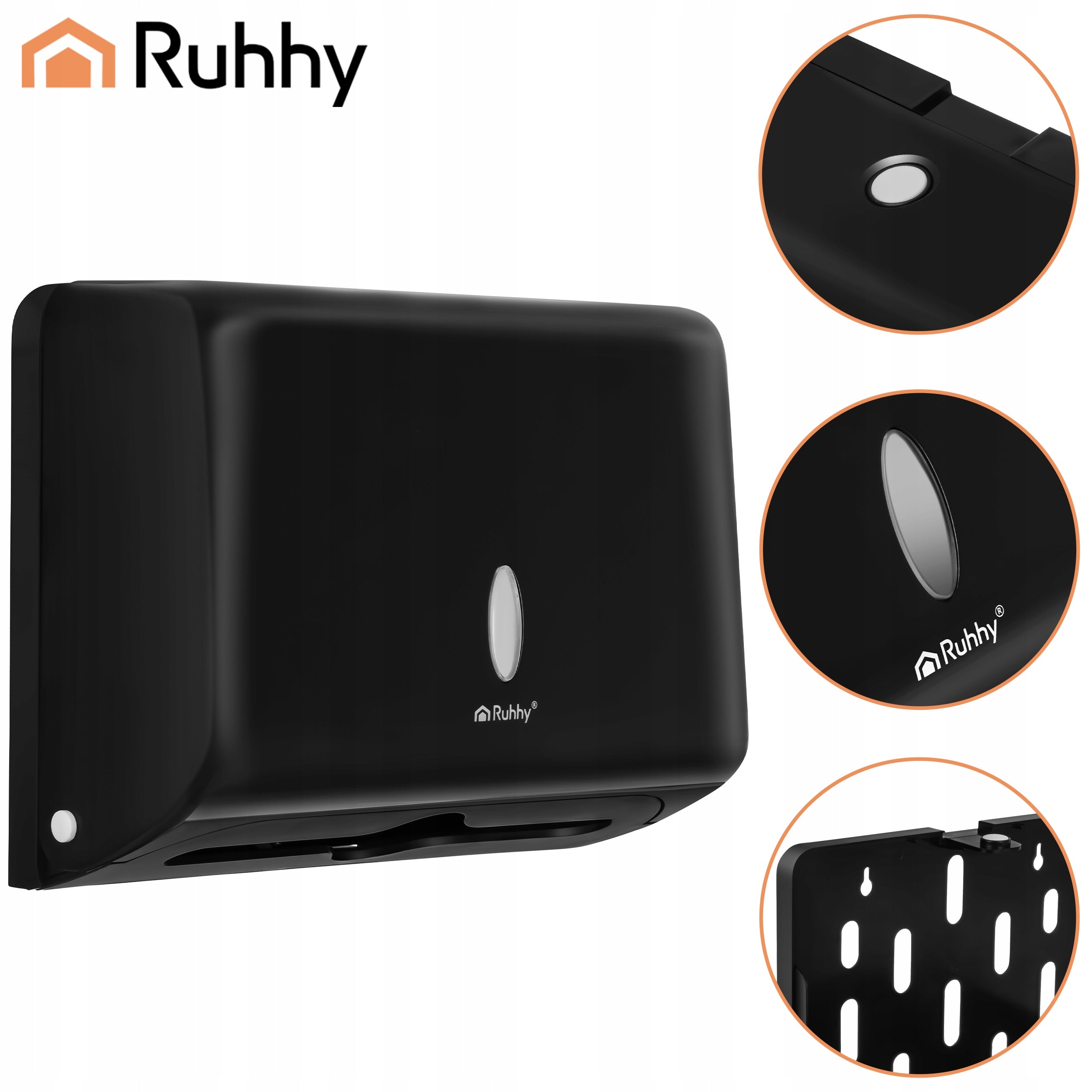 Paper Towel Container ZZ Dispenser Wall Mounted Feeder Viewfinder Black Packaging status original
