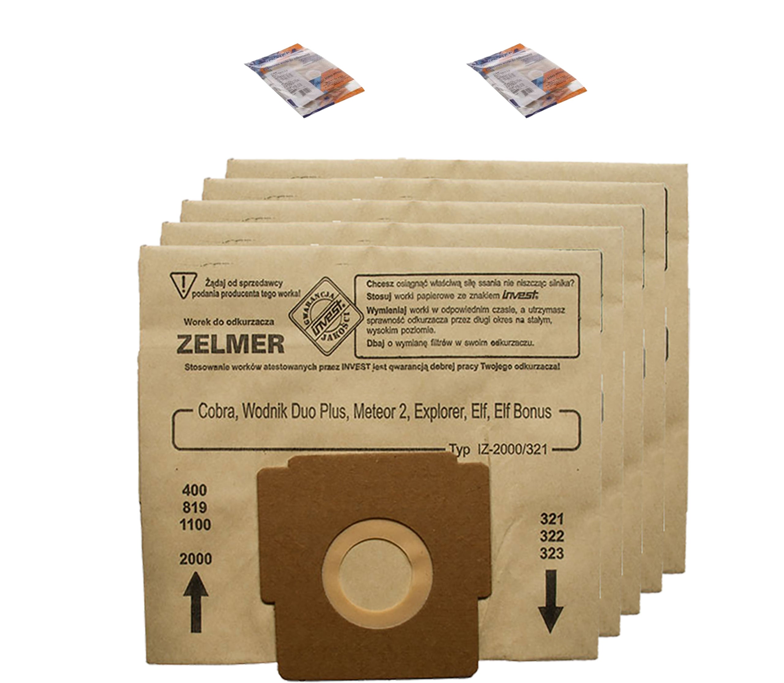 Paper bags for vacuum cleaner Zelmer 321 ELF METEOR 2 COBRA ODYSSEY 10 pcs Vacuum cleaner brand Zelmer