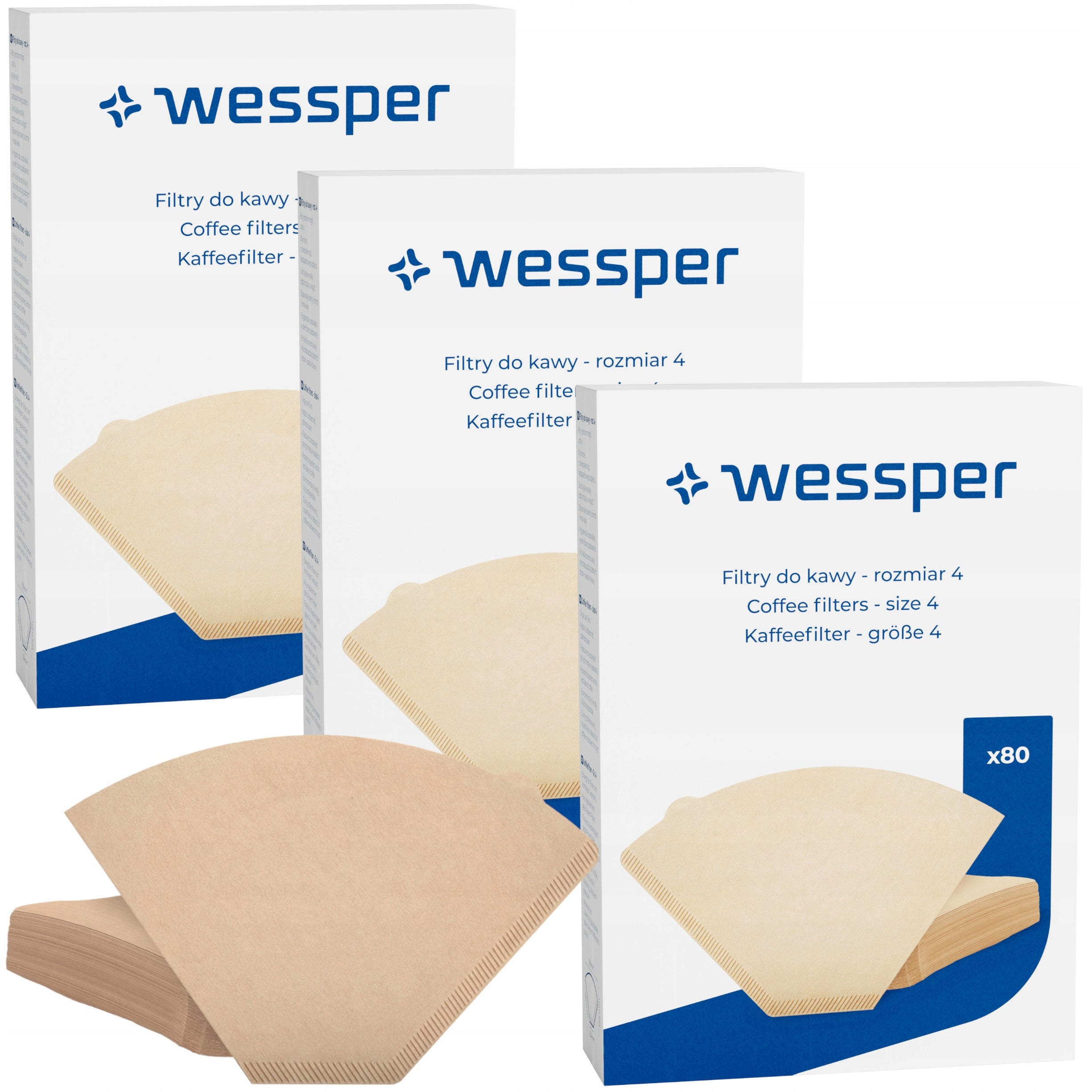 Paper filters for coffee size 4 240 pieces Wessper for espresso machine