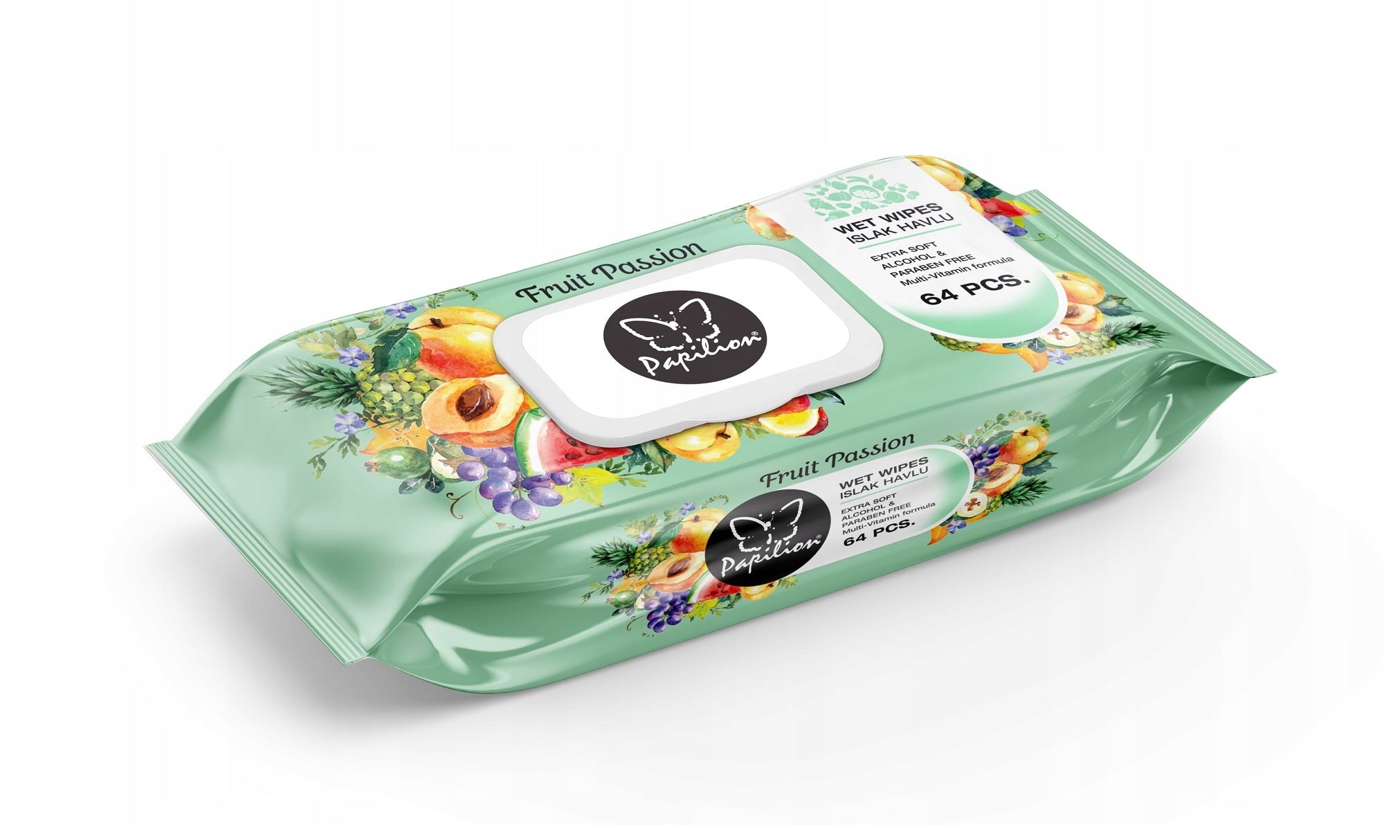 Papilion FRUIT PASSION – Moisturized Fruit Wipes Freshness 64 pcs