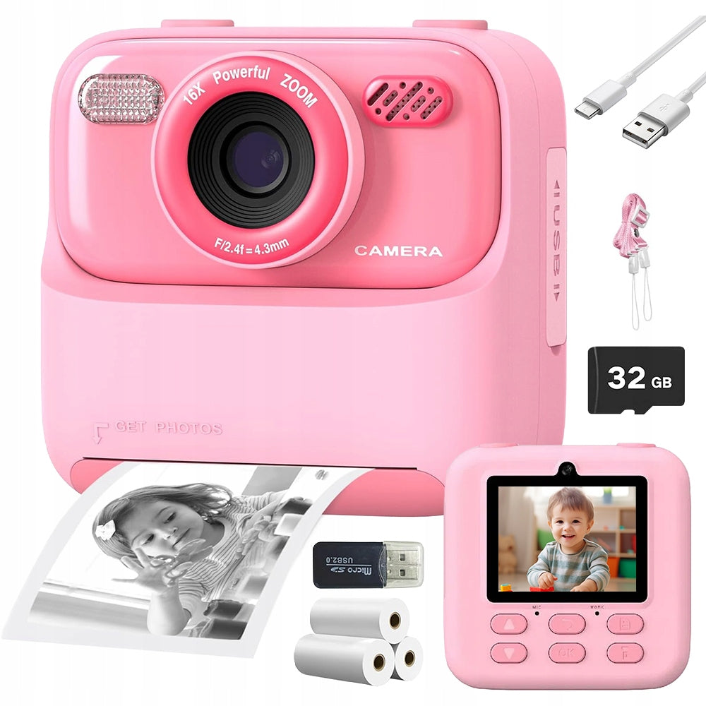 Parat Photo Mini Polaroid Printer Instant Thermal +3 Rolls