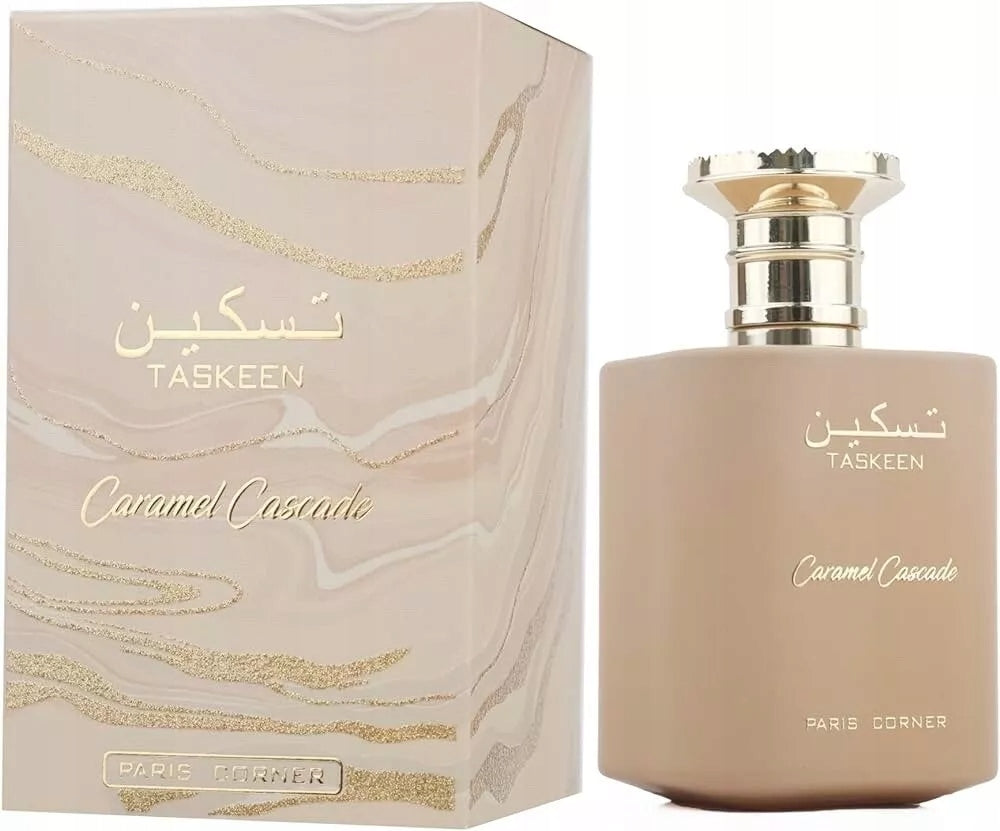 Paris Corner Taskeen Caramel Cascade Perfumed Water 100 ml Packaging status original