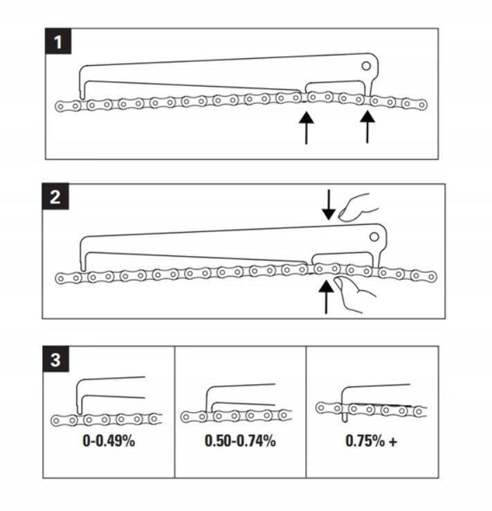 Park Tool CC-4 chain wear checker with two scales Customs tariff code 82041200