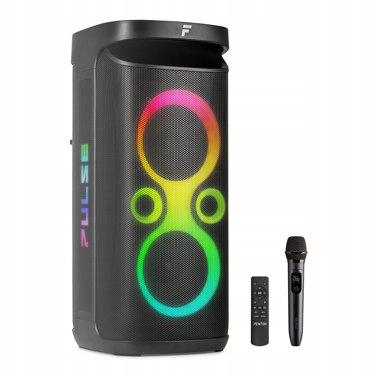 Party Speaker 260W boombox LED BT FM USB Rechargeable UHF Microphone Batteries included yes
