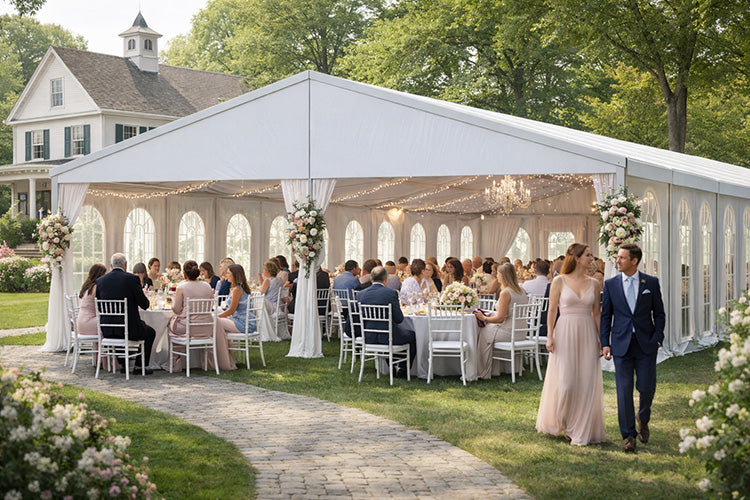 Party Tent 10x20m Aluminum, PVC White Wedding Catering 10m x 20m Length 10 m