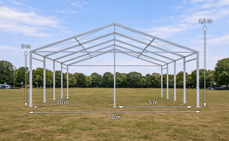 Party Tent 10x20m Aluminum, PVC White Wedding Catering 10m x 20m Width 20 m