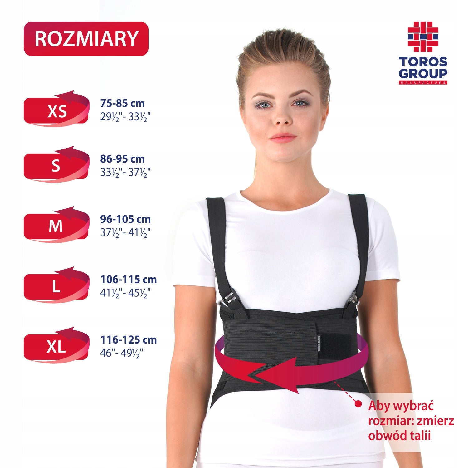 Lendenwirbelstütze Toros Group Größe 3, schwarz