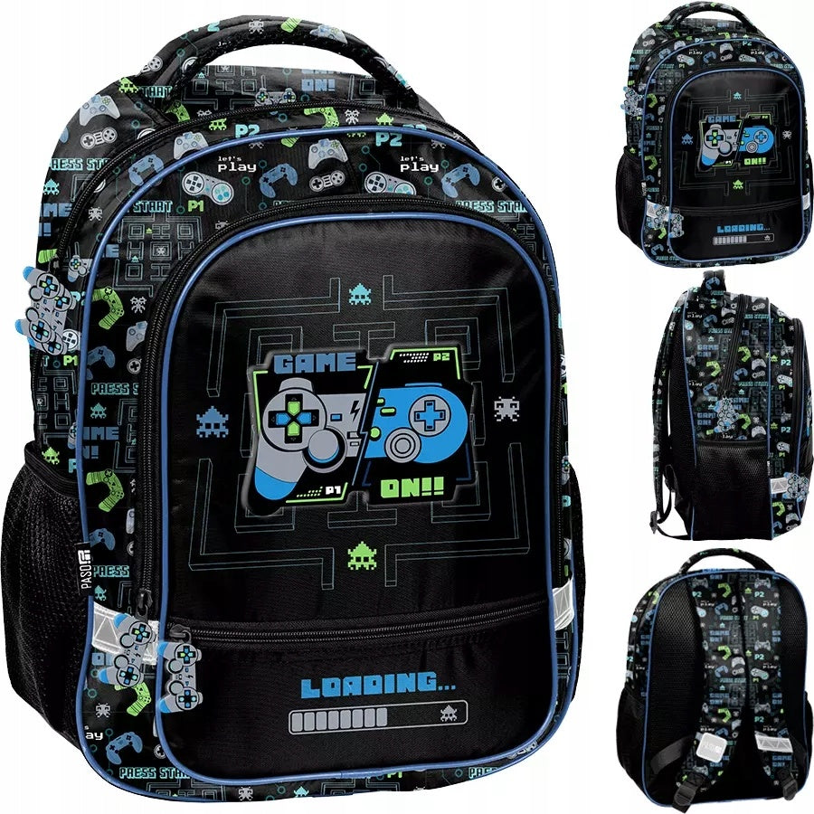 Paso 2-Chamber School Backpack for Classes 1-3 Game Pad